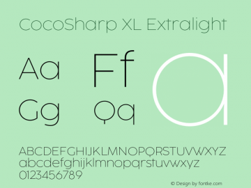 CocoSharp XL Extralight Version 1.000;hotconv 1.0.109;makeotfexe 2.5.65596 Font Sample