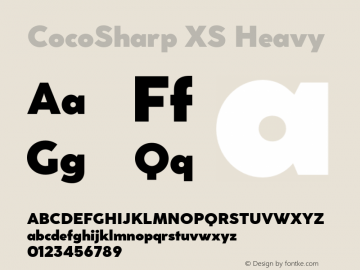 CocoSharp XS Heavy Version 1.000;hotconv 1.0.109;makeotfexe 2.5.65596 Font Sample