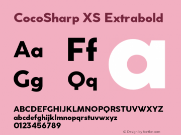 CocoSharp XS Extrabold Version 1.000;hotconv 1.0.109;makeotfexe 2.5.65596 Font Sample