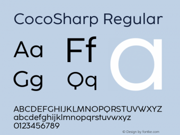 CocoSharp Regular Version 1.000 Font Sample