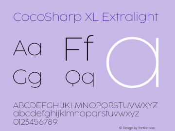 CocoSharp XL Extralight Version 1.000 Font Sample