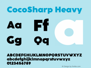 CocoSharp Heavy Version 1.000 Font Sample