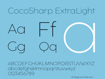 CocoSharp ExtraLight Version 1.000 Font Sample