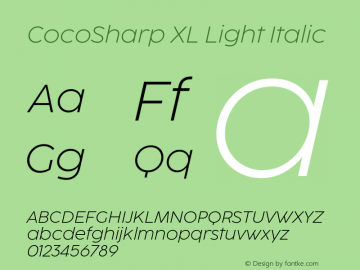 CocoSharp XL Light Italic Version 1.000图片样张