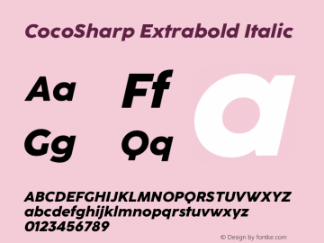CocoSharp Extrabold Italic Version 1.000 Font Sample