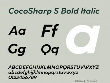 CocoSharp S Bold Italic Version 1.000图片样张