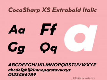 CocoSharp XS Extrabold Italic Version 1.000图片样张