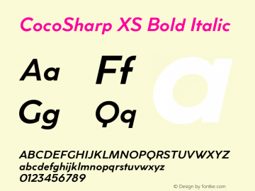 CocoSharp XS Bold Italic Version 1.000图片样张