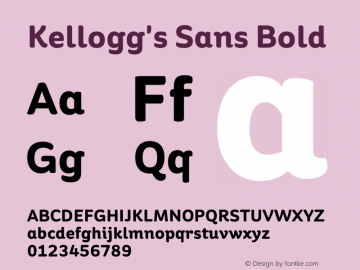 Kellogg's Sans Bold Version 1.10;April 6, 2019;FontCreator 11.5.0.2430 64-bit图片样张