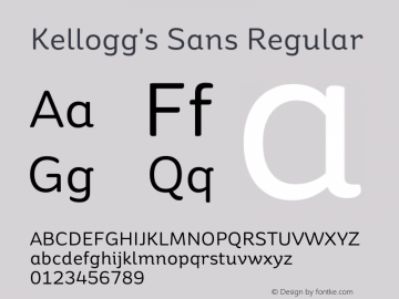 Kellogg's Sans Version 1.10;April 6, 2019;FontCreator 11.5.0.2430 64-bit图片样张