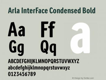 Arla InterFace Condensed Bold Version 1.000图片样张