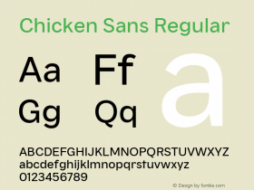 Chicken Sans Regular Version 1.002图片样张