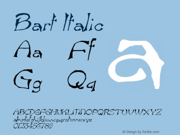 Bart Italic Altsys Fontographer 4.1 12/26/94 Font Sample