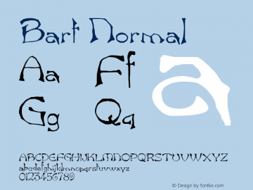 Bart Normal Altsys Fontographer 4.1 10/31/95 Font Sample