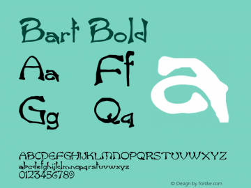 Bart Bold Altsys Fontographer 4.1 12/26/94图片样张