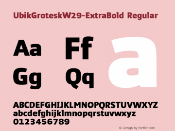Ubik Grotesk W29 ExtraBold Version 2.00 Font Sample