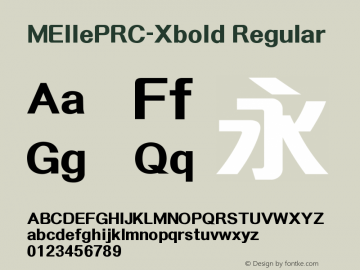 MEllePRC-Xbold Version 1.10 Font Sample