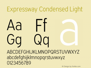 ExpresswayCdLt-Regular Version 6.000 Font Sample