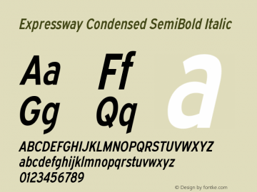 ExpresswayCdSb-Italic Version 6.000图片样张