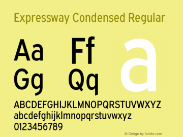 ExpresswayCdRg-Regular Version 6.000 Font Sample