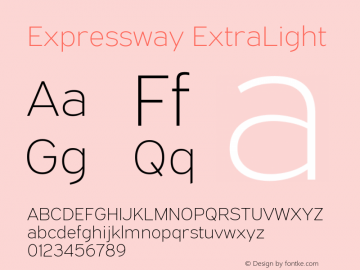 ExpresswayXl-Regular Version 6.000 Font Sample