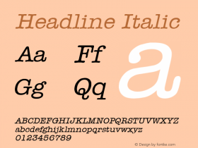 Headline Italic 1.0/1995: 2.0/2001图片样张