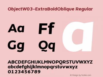 Object W03 ExtraBold Oblique Version 1.002图片样张