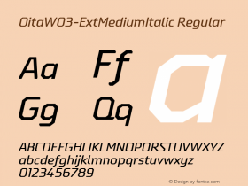 Oita W03 Ext Medium Italic Version 1.00 Font Sample