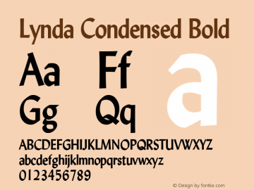 Lynda Condensed Bold 1.0 Wed Jul 28 13:01:13 1993图片样张