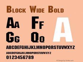 Block Wide Bold Altsys Fontographer 4.1 1/30/95图片样张