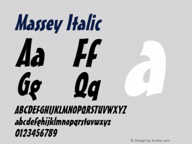 Massey Italic 1.0 Wed Jul 28 13:22:15 1993图片样张