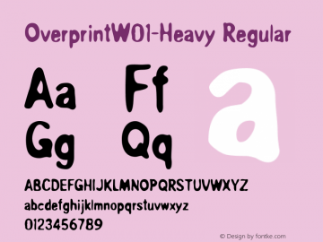 Overprint W01 Heavy Version 1.01 Font Sample