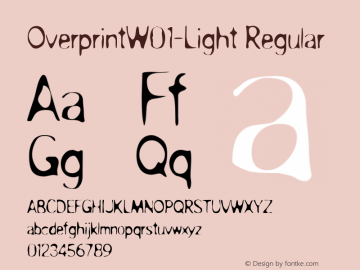 Overprint W01 Light Version 1.01 Font Sample