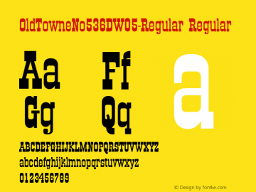 OldTowneNo536D W05 Regular Version 1.00 Font Sample