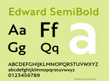 Edward-SemiBold Version 4.001 Font Sample