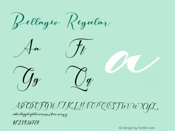 Bellagio Version 1.000 Font Sample