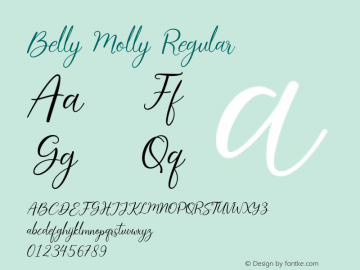 Belly Molly Version 1.00;February 2, 2021;FontCreator 13.0.0.2683 64-bit Font Sample