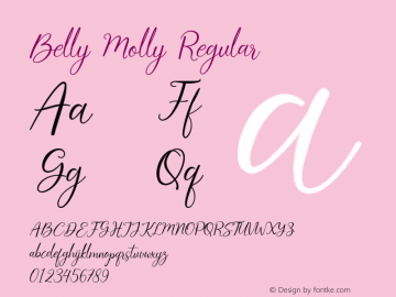 Belly Molly Version 1.00;February 2, 2021;FontCreator 13.0.0.2683 64-bit Font Sample