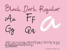 Black Dark Version 1.00;February 3, 2021;FontCreator 11.5.0.2430 64-bit图片样张