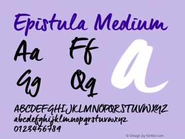 Epistula Medium Version 1.000 Font Sample