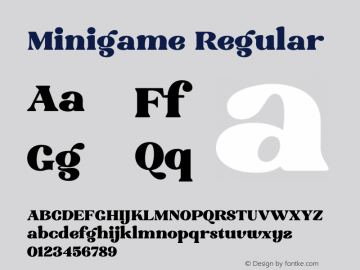 Minigame Version 1.00;December 14, 2020;FontCreator 12.0.0.2563 64-bit Font Sample