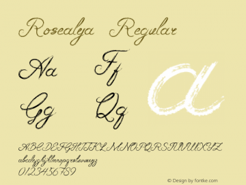 Rosealya Version 1.00;February 1, 2021;FontCreator 13.0.0.2672 64-bit图片样张