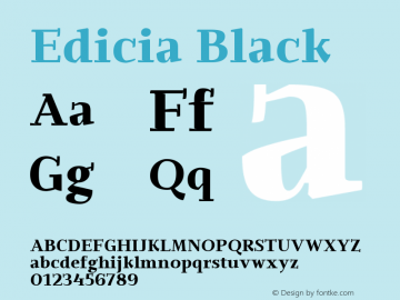 Edicia Black 1.000 Font Sample