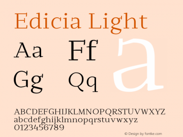 Edicia Light 1.000 Font Sample