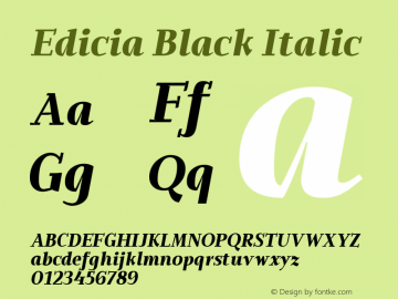 Edicia Black Italic 1.000图片样张