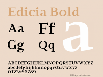 Edicia Bold 1.000 Font Sample