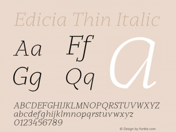 Edicia Thin Italic 1.000图片样张