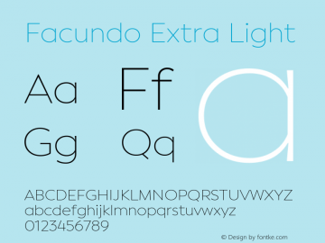 Facundo Extra Light 1.001 Font Sample