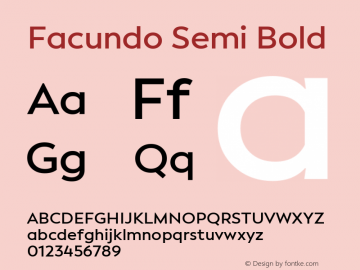 Facundo Semi Bold 1.001 Font Sample