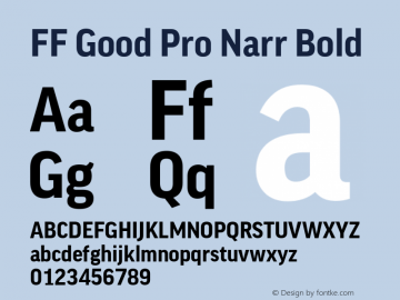 FF Good Pro Narr Bold Version 7.504; 2014; Build 1020图片样张